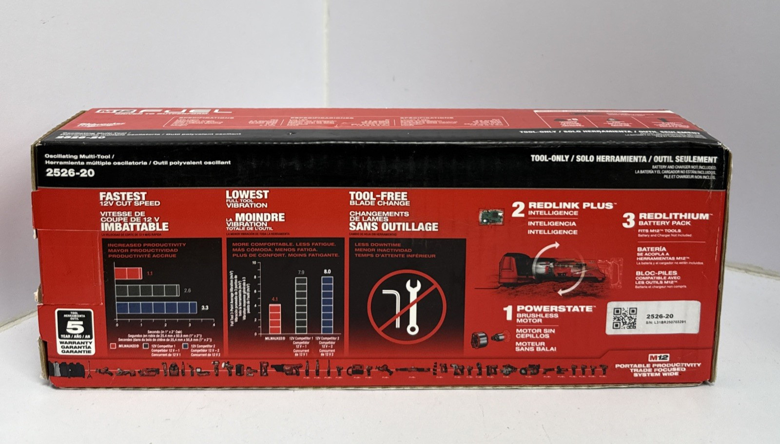 New Milwaukee 2526-20 M12 12V Cordless Oscillating Multi-Tool - Bare Tool
