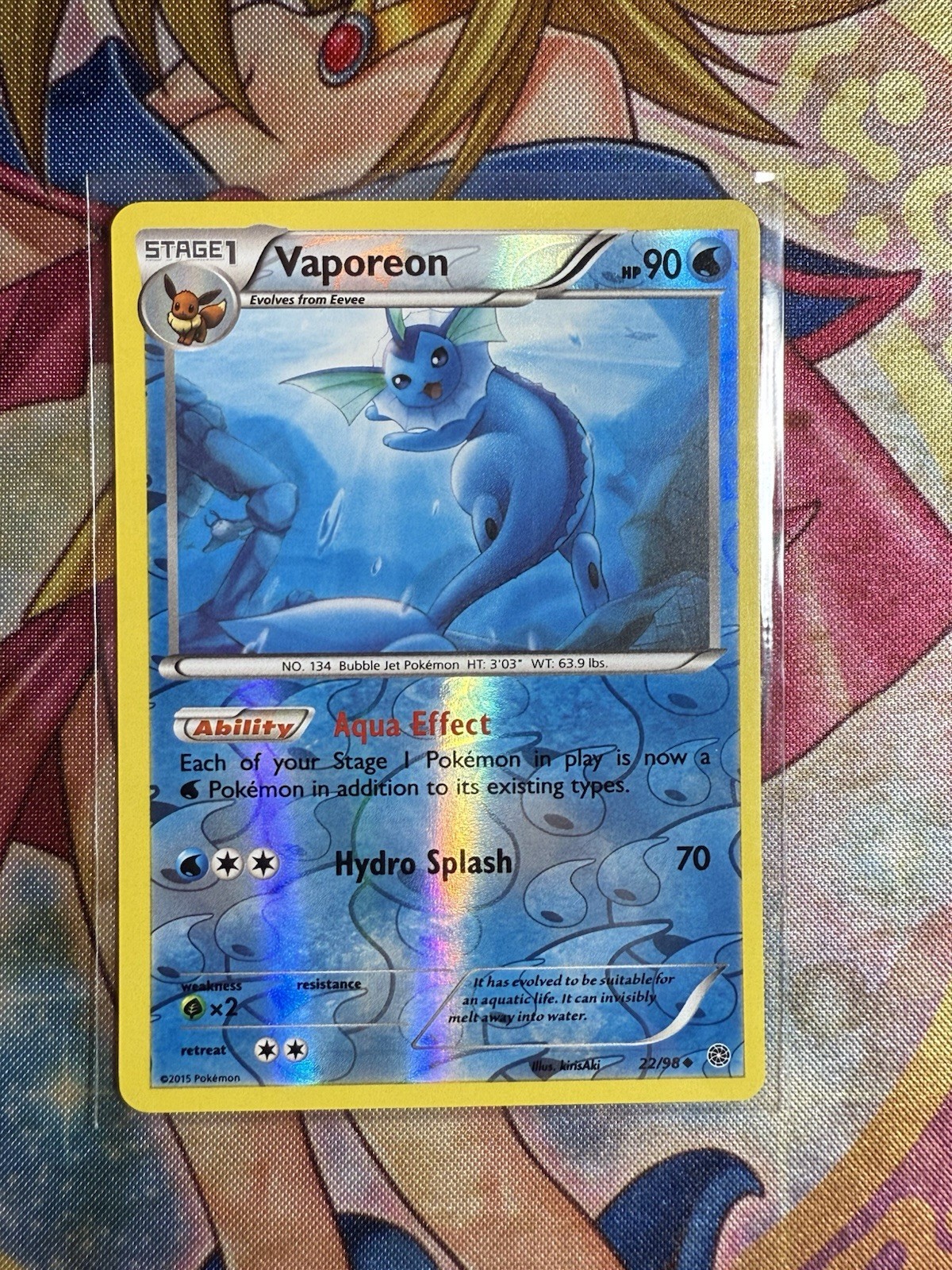 VAPOREON 22/98 REVERSE HOLO ANCIENT ORIGINS POKEMON TCG NM FREE SHIPPING