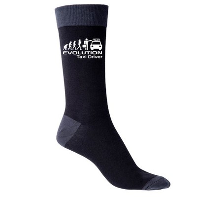 Evolution of Taxi Driver schwarze lustige Herrensocken Neuheit Geburtstagsgeschenk
