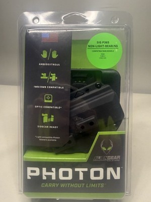 SIG P365 NonLight Bearing Alien Gear Photon Holster PHO-0900-L0-D P365X P365 SAS