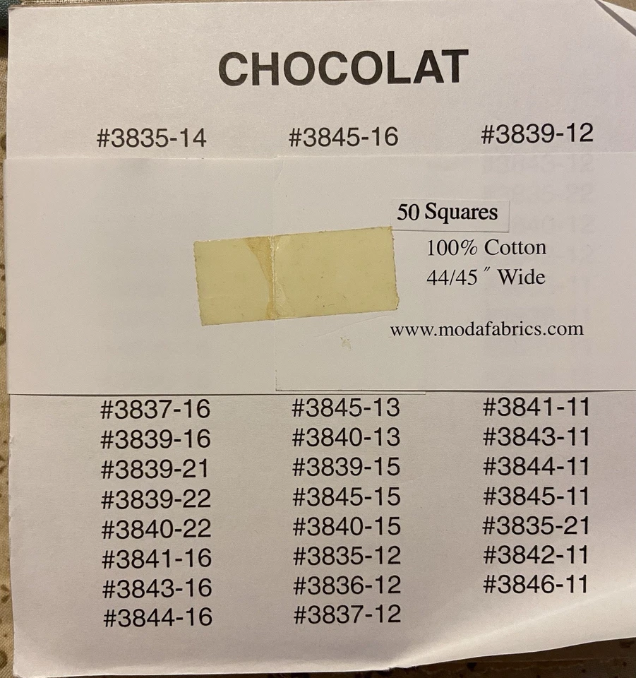 Chocolat By 3 Sisters For Moda. OOP Charm Pack. - Image 3 of 3