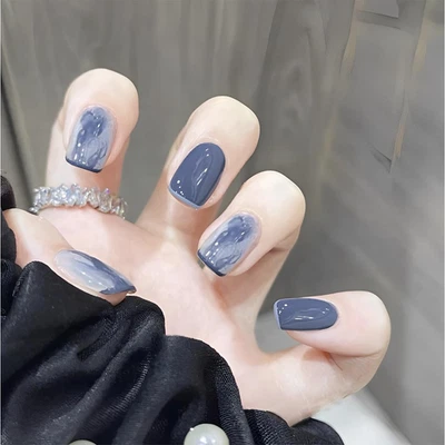 24 Stück Press On Nails Kurz, Square Nägel zum Aufkleben, Künstliche Fingernägel