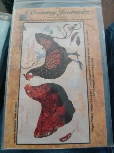 Chicken Quilt Block Pattern by Country Journals W/fabric