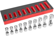 12030 Metric Flare Nut Socket Set 10mm-19mm 38 Square Drive 10pcs Fuel Line