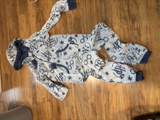 Wizarding World Women's Harry Potter One-Piece Hooded Pajama Blue Size Small