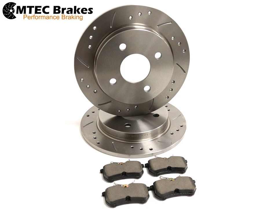 Ford Fiesta ST180 ST200 2012- Drilled Grooved Front Rear Brake Discs MTEC Pads - Image 4 of 4