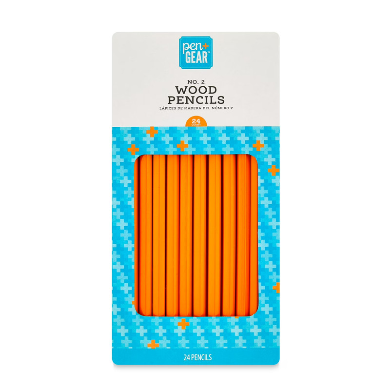 Pen+Gear #2 HB Yellow Wood Pencils, Unsharpened, 24 Count