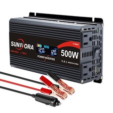 500 Watt Car Power Inverter 12V DC to 110V/120V AC Converter 1000W Peak with ...