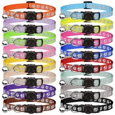 16 PCS Breakaway Cat Collars with Bells Reflective Cat Collar Safety Nylon Ki...