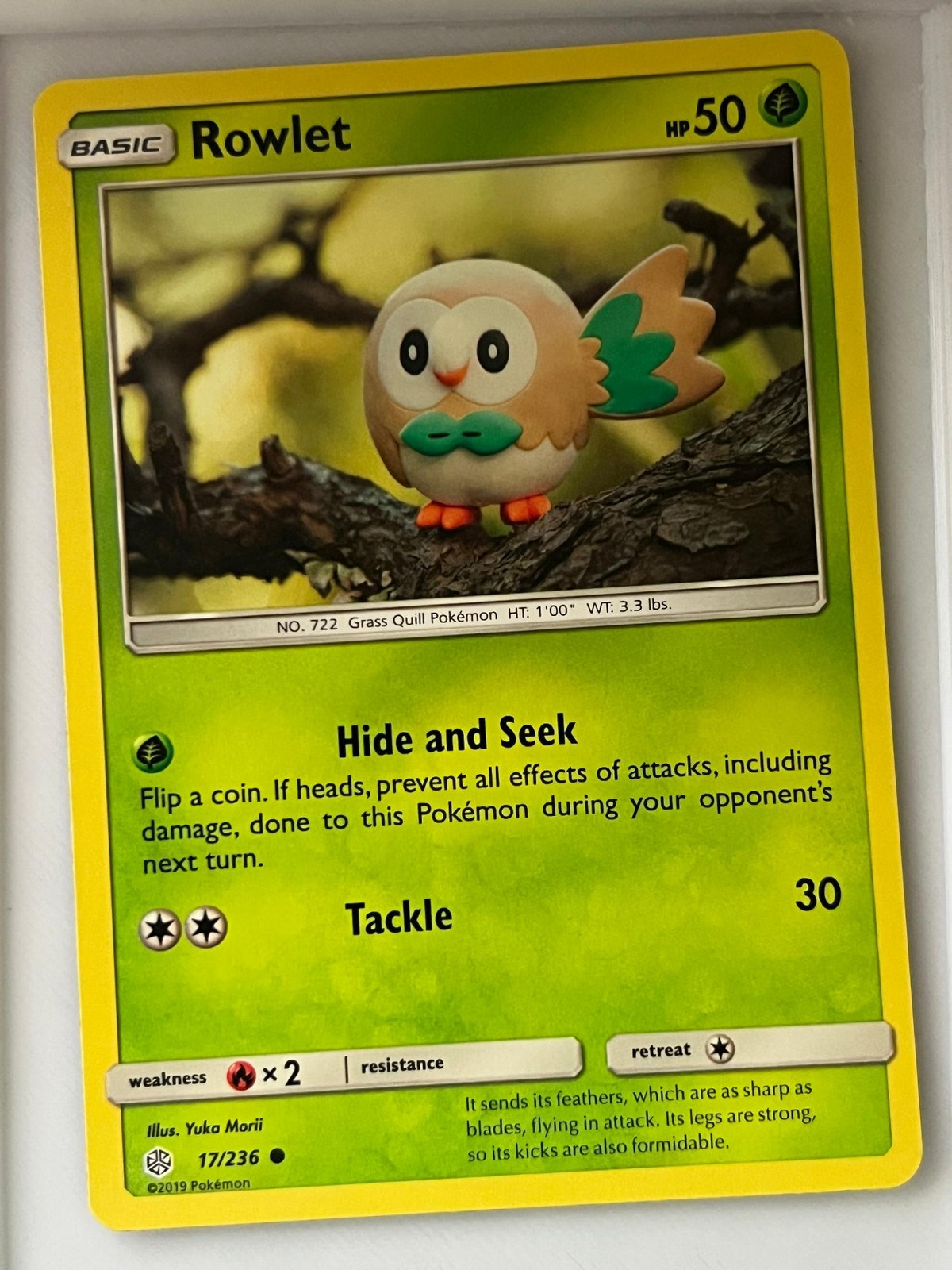 Rowlet 17/236 Common Cosmic Eclipse Pokemon Near Mint