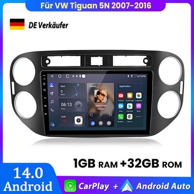 Carplay Android14 Autoradio Für VW Tiguan 5N 2007-2016 GPS Navi BT SWC DAB+ 32GB