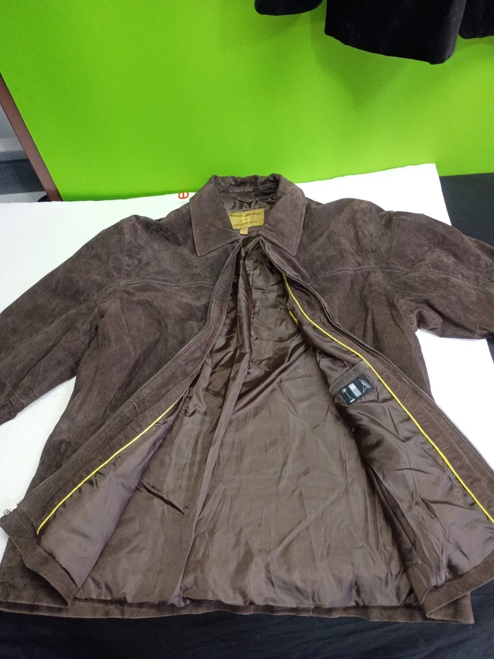 BOSTON HARBOUR Outdoor Wear Mens Soft Brown Suede Leather Jacket Coat L Cowboy - Image 4 of 4