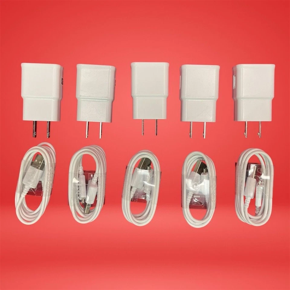 Paquete de cable adaptador cargador de pared Samsung (paquete de 5) blanco Foto 3 de 4