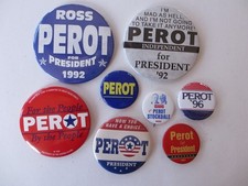 Ross Perot 1992 Political Button Collection