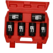  1/2- Inch Drive Deep Spindle Axle Nut Impact Socket Set, 6-Piece 1/2" Dr. 