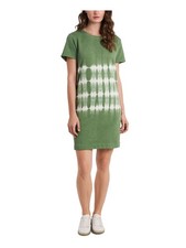 VINCE CAMUTO Womens Green Pullover Styling Short Sleeve Sweatshirt Dress XS