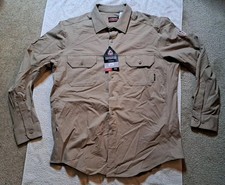 Bulwark FR Shirt Mens Large Reg Flex Knit Button Down STG4 Long Sleeve CAT2 NWT