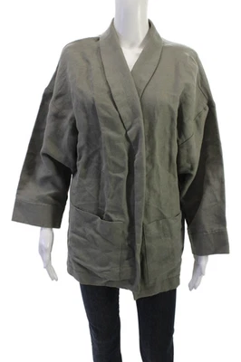 Horses Atelier Womens Gray Linen Cotton Jacket 3/4 Sleeve Army Size 1 - Image 1 of 4