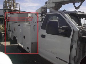 USED ALTEC 11' BUCKET SERVICE BODY RIGHT SIDE CUTOFF from 17 F550 Los Angeles