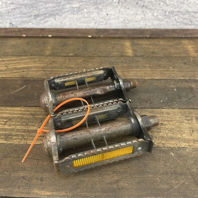 Vintage Union Rat Trap Bicycle Pedals 1/2 Steel Muscle BMX Germany