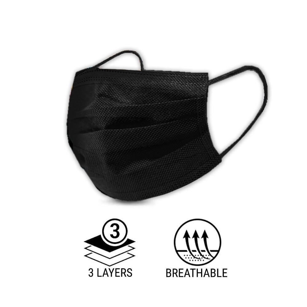 2000PCS Face Mask Black 3 Layer Protective Mouth Masks Filter Respirator General — image 2