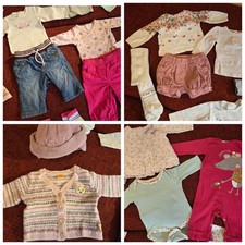 Kleiderpaket Baby Mädchen Gr. 50-56, Winter/Frühjahr, 18 Teile + Socken