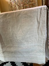 Pottery Barn Kids Embroidered Belgian Linen Crib Skirt 16" Drop Nursery NWOT
