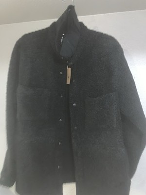 Amazon Black Snap Button Midweight Mid-Length Long Sleeve Women's Jacket Size L