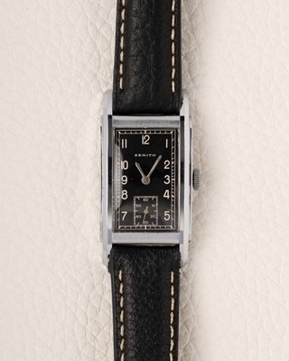 Zenith Tank Art Deco c. 1939 Cal. 8 3/4 F Rare Vintage Watch Defy El Primero