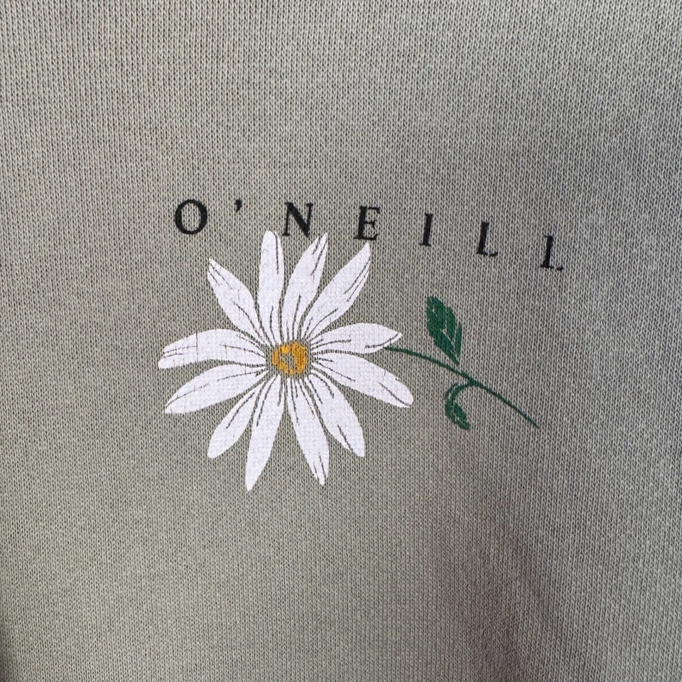 O'Neill Surf Co Womens Small Green Daisy Floral Hoodie Sweatshirt Surf Beach - Image 3 of 4