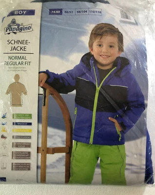 Kinder Schneejacke Winterjacke Regenjacke jungen 86/92 Schadstoffrei mit Kapuze - Bild 1 von 4