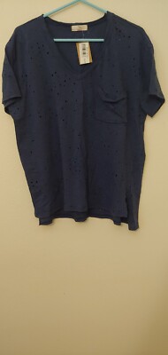 New Hummingbird Top Shirt break the ice 100% Cotton V Neck Size L  NWT