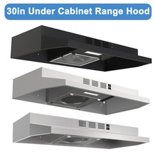 30inch Under Cabinet Range Hood 230CFM Ducted/Ductless Kitchen Cook Fan LED New