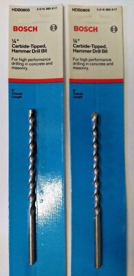 BOSCH HDB0805 1/4'' x 4'' x 6'' Carbide Hammer Drill Bit Germany 2PKS
