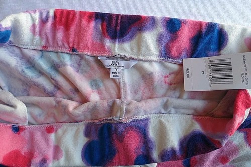 JUICY BY JUICY COUTURE FLORAL TERRY COTTON JOGGER PANTS, SIZE 1X - Picture 4 of 4