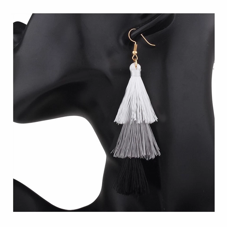 Ladies Tassle Drop Earrings Fashion jewellery High Quality Womens Gift - Image 2 of 4