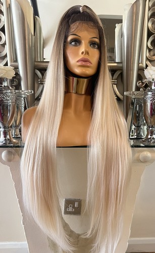 Blonde Lace Front Wig Half Up Half Down Wig Brown Blonde Lace Front Wig Balayage - 第 15/17 張圖片