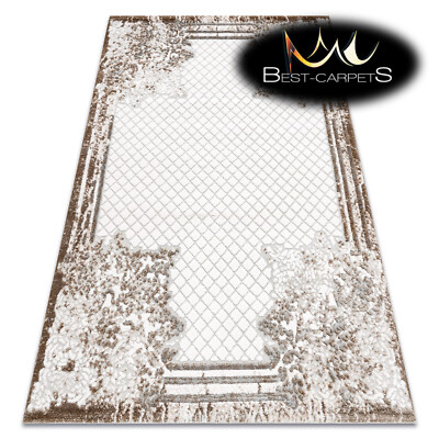 TOLLE exklusive ACRYL TEPPICHE ''VALE'' Blumen Rahmen ELFENBEIN / BEIGE beste Qualität