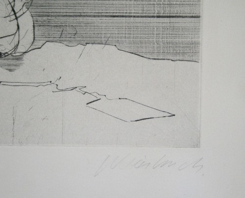 Claude Weisbuch - Ätzradierung Forte Unterzeichnet - Rembrandt Au Staffelei - Bild 2 von 3