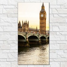 Wandbilder Glasbild Big Ben Uhr Stadt turm und Parlament gebäude 50x100