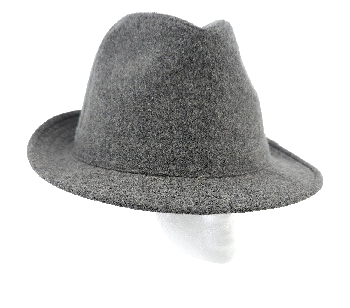 Gray Wool Blend Western Cowboy Fedora Hat for Men - One Size Classic Style-image