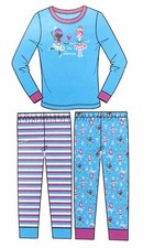 New Kirkland Signature Girls Kids 3 Piece Pajamas Set Sleepwear Size 5 Blue Pink