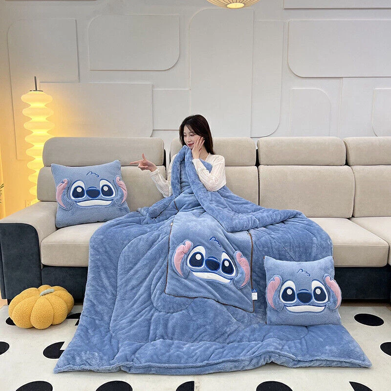 Stitch 2 In 1 Blanket Pillow Soft Throw Winter Blanket Lilo and Stitch Gift - Bild 4 von 4