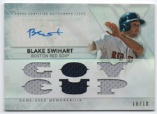 2015 Topps Triple Threads Relic Autographs TTAR-BS2 Blake Swihart GU Auto 18/18