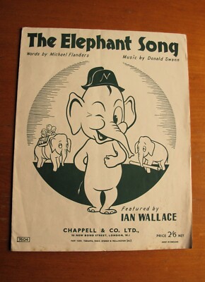THE ELEPHANT SONG, Featured by Ian Wallace, 1953 Noten, Chappell & Co.