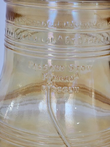New Vintage 1976 Liberty Bell Cookie Jar Amber Carnival Glass Bartlett-Collins - Picture 9 of 24