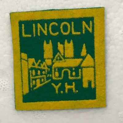 1960's YHA Youth Hostel Association Lincoln  cloth patch badge 5 x 5 cm's 