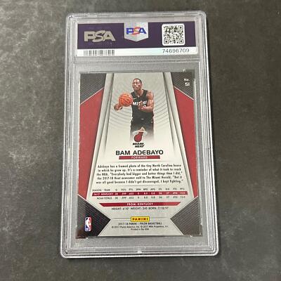 2017 Panini Prizm #51 BAM ADEBAYO Signed Card AUTO 10 PSA