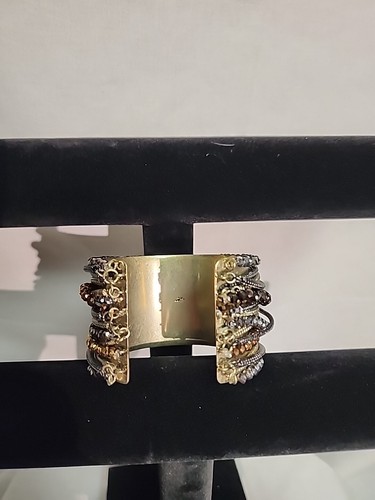 Kenneth Cole Metal Crystal Beaded Cuff Bracelet - Picture 5 of 7