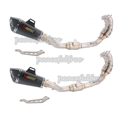Header Link Pipe For Yamaha MT-09 2020-2024 Slip On Exhaust Tip With DB Killer